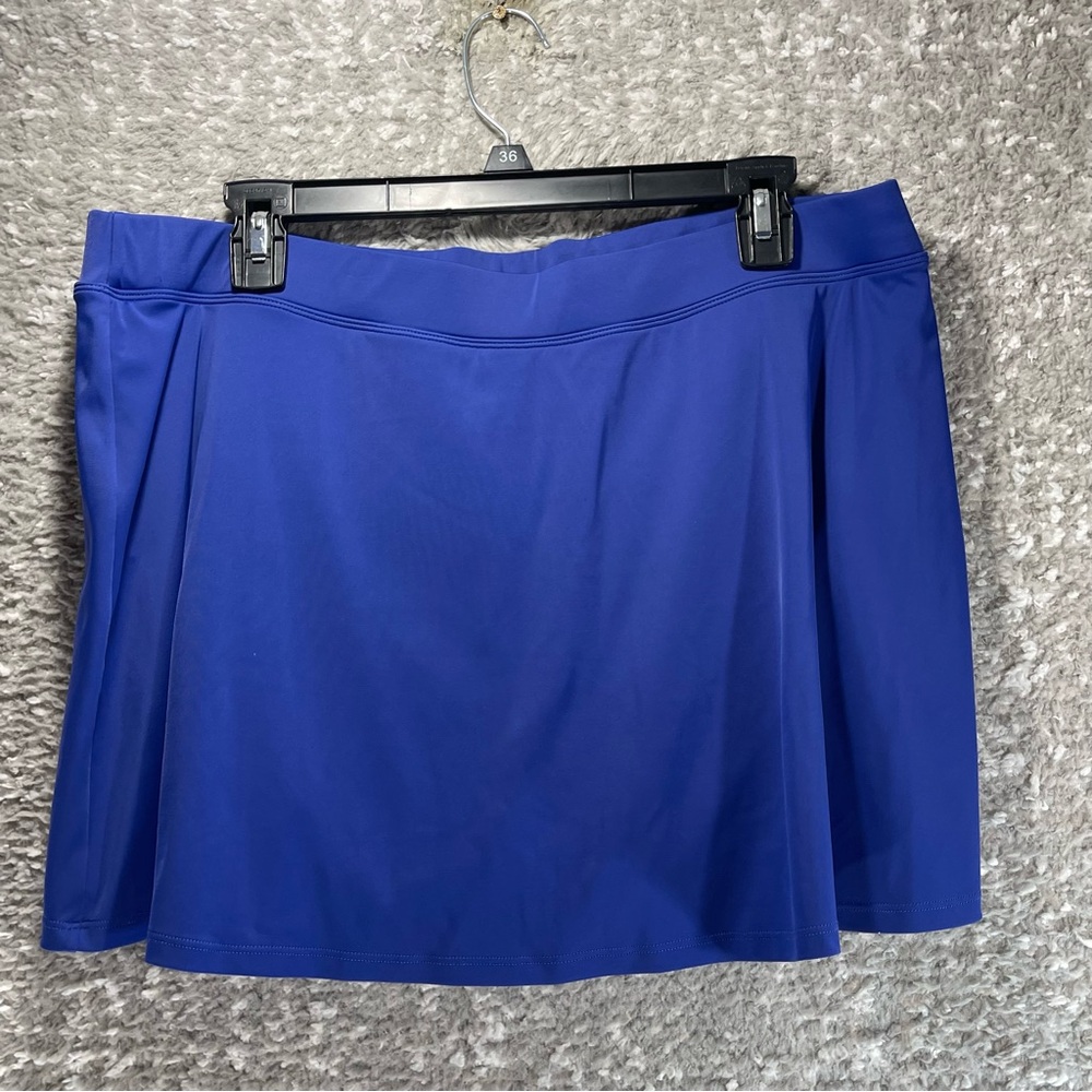 L.L. Bean Swim Skirt Women's Size 18W Blue Lined Sun Protection Nylon Lined